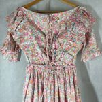 Horror Vacui Dorothy Ruffled Floral Cotton Poplin Midi Dress Size Medium Photo 4
