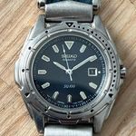 Seiko Rare Vintage Ladies Watch Blue Dial Stainless Case 10 BAR, Blue Leather Photo 0