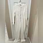 Fabletics  Plush Rib Hooded Jumpsuit Onesie size XL tall cream off white zip up Photo 11