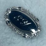 Sterling Silver E Y Initial Pin Brooch Marked Anson  Oval Shape Decorative Edges Photo 2