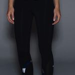 Lululemon Black Navy Blue Fa14 Quilt 23 Inspire Crop II Sashiko Workout Leggings Photo 1