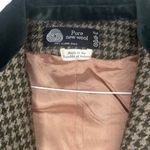 Vintage Irish Wool Blazer with Suede Collar Houndstooth Green Size L Photo 2