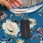 Bryn Walker  Diego Tunic Size Medium Floral Print Bell Sleeve Teal Blue Sz M New Photo 6