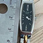 Raga Titan Ladies Watch Two Tone Bracelet Rectangular Black Dial Photo 11