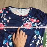 SheIn NWOT Blue Floral Short Sleeve Shift Dress Pockets Photo 4