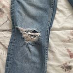 Topshop Moto Distressed Ripped Raw Hem Light Blue Y2K Jeans, size 26x30” Photo 6