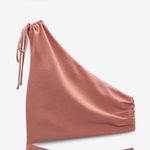 ZARA midi dress cut out fitted drapped muave casual party Photo 10