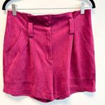 Naked Zebra Burgundy Faux Suede Paper Bag Shorts Medium Photo 0