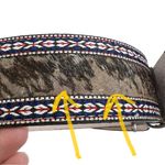 Brown Genuine Leather Calf Hair Aztec Ribbon Trim Belt Size 40 Photo 5