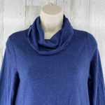 Adrienne Vittadini  Turtleneck Sweater Womens Small Blue‎ Ribbed Lightweight Photo 2