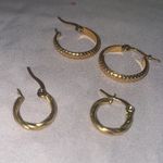 925 Gold mini hoop Huggies earrings Photo 3