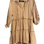 Anthropologie Code x Mode Anthro Midi Dress Small Multicolor Embroidered Boho Tiered Peasant Photo 0