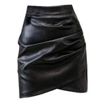 NEW Super Soft Vegan Leather Faux Skirt High Waisted 2X Black Size XXL Photo 0