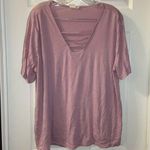 Grace & Emma Pink/Purple Strappy V Neck Short Sleeve Top 2XL Pink Size XXL Photo 0