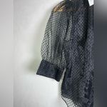 ZARA  Womens Sheer Polka Dot Organza Blouse White Collar Crystal Buttons S NWOT Photo 3