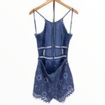 NBD  x Revolve Alijah Blue Floral Lace Halter Open Back Romper NWT size XL Photo 9
