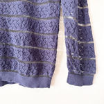 Chelsea28  Navy Lace Knit Sheer Pullover Sweater Women’s Small Photo 1