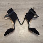 joe's jeans Laney Ankle Wrap Heels Black Suede Pumps Stiletto Pointed Toe sz 8.5 Photo 2