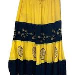 Vintage Black & Yellow Bohemian Skirt Women’s One Size Floral Comfortable Causal Photo 0