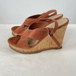 Diane Von Furstenberg ‎ Sylvia Suede Wedge Sandals in Brown Size 8.5 Photo 2