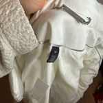 White House | Black Market Nwt  White Floral Lace Chevron Puffer Jacket Photo 6