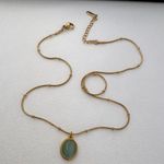 Green Crystal Pendant Necklace for Women Gold Photo 5