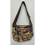 Fossil  Coated Canvas Patchwork Floral Paisley crossbody Bag Purse Boho Hippie Photo 3