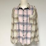 NEW Blue B Mix It Up Plaid Top Pink Size L Photo 2