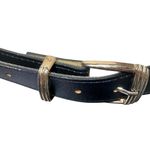 Women’s Size 18W Black Vegan Leather Belt with Silver Buckle Photo 5