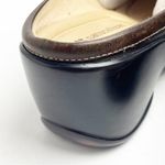 Naturalizer Leather Brown Accent Buckle Wedge Mules, Size 7 Photo 5