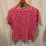 Cute vintage 80s oversized pinky red roses top cotton blend floral pop Pink Size L Photo 8
