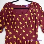 Unique Vintage  X GB Gywnnie Bee Maroon Yellow Midi 0X Heart‎ Balloon Dress Photo 2