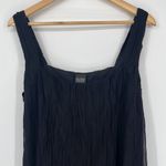 Eileen Fisher 100% Silk a Lightweight Crinkle Chiffon Dress Black Size Large NWT Photo 1