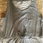 Woman’s drawstring t shirt cotton sleeveless dress Gray Size L Photo 2