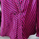 Houndstooth JH COLLECTIBLES Vintage 80's Drape Front Blouse Magenta/Black -12 Photo 2