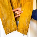 Mauritius Wild 2 RF Leather Moto Jacket Lambskin Sunrise Yellow Medium EUC Photo 2