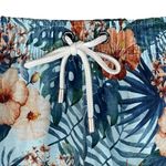 Franks Swim Large Board Shorts Hawaiian Floral Elastic Waist Pockets Quick Dry Blue Photo 1