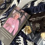 NWT Martha Stewart Collection Chunky Y2K Cable Knit Cardigan Gold Button Blue Size M Photo 6
