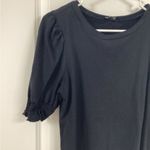Ann Taylor  Black Puff Sleeve Ruffled T-Shirt Photo 1