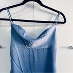 We Wore What  Size 2 Silky Blue Cowl Midi Dress Party Club Bridesmaid Wedding Photo 4