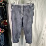 Free People Harley Pant Womens Large Jacquard Blue Gold Geometric Drawstring Photo 8