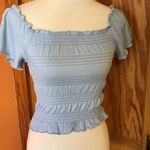 Arizona Jeans Arizona Light Blue Smocked Boho Crop Top Photo 10