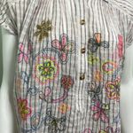 Pilcro ANTHROPOLOGIE  Serena Surf Henley Linen Blend Blouse Size XS Photo 4