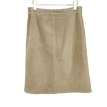Loft 90s Ann Taylor Tan Suede High Rise Side Slit Skirt with Belt Size 10 Photo 1