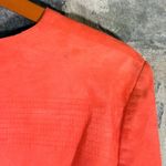 VAKKO New York Orange Suede Leather Asymmetrical‎ Drape Front Jacket Size Large Photo 7