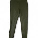 Ann Taylor LOFT Leggings Womens XS Olive Green Textured High Rise Stretch Ankle Minimalist Photo 0