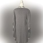 Max Studio  grey  knit Cotton Rayon blend  floral motif sweater dress L Photo 6