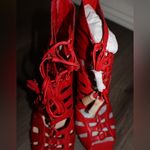 Womens Vince Camuto Narrital Lace Up Caged Dress Sandals 7 1/2 Red Size 7.5 Photo 8
