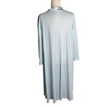 Vanity Fair Vintage 80s  Blue Nylon Button Front Robe XXL Nightgown Embroidered Photo 3