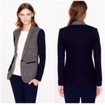 J.Crew Contrast Knit Colorblock Gray Navy Blazer size 8 Photo 1